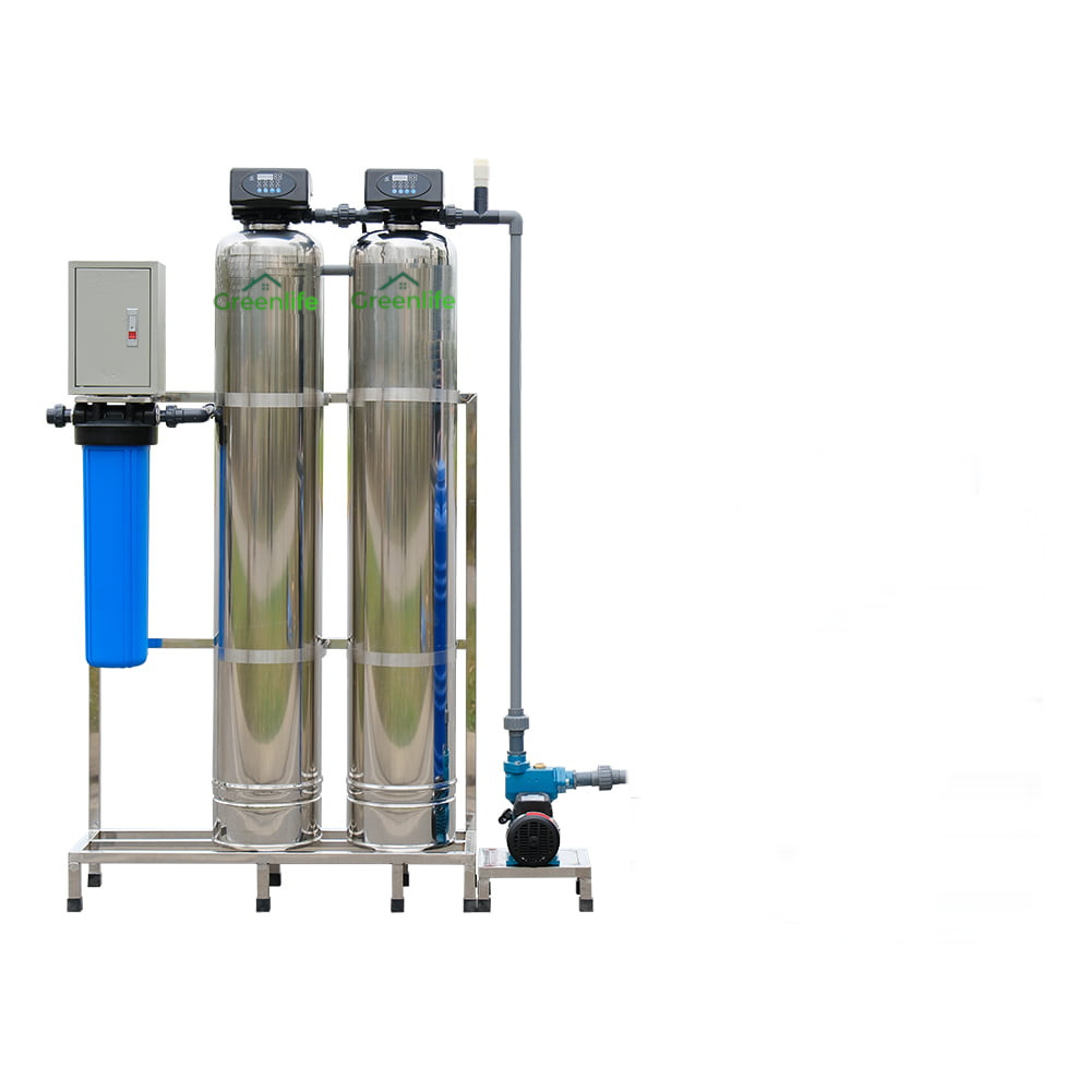 Lọc tổng 3 cấp lọc, van tự động, cột lọc Inox